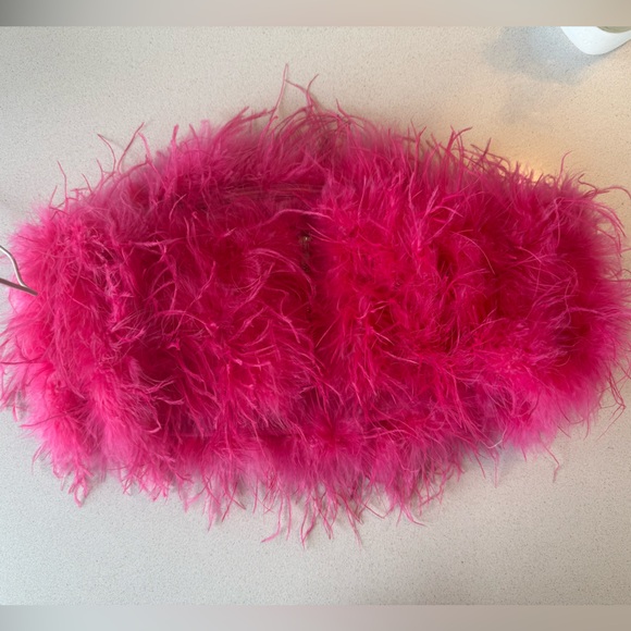 Club L hot pink feather boa tube top - Picture 5 of 5